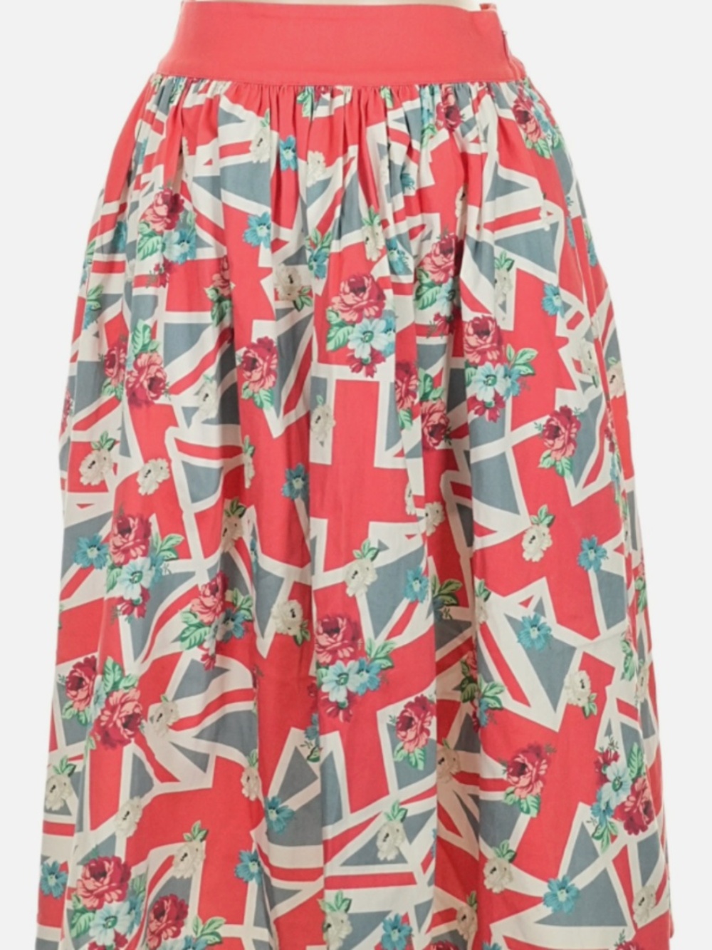 Disney Dress Shop Skirt Epcot United Kingdom UK Flag Rose Floral Union Jack S